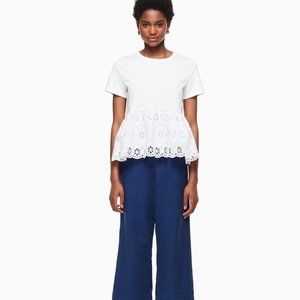 Kate Spade Eyelet Flounce Tee